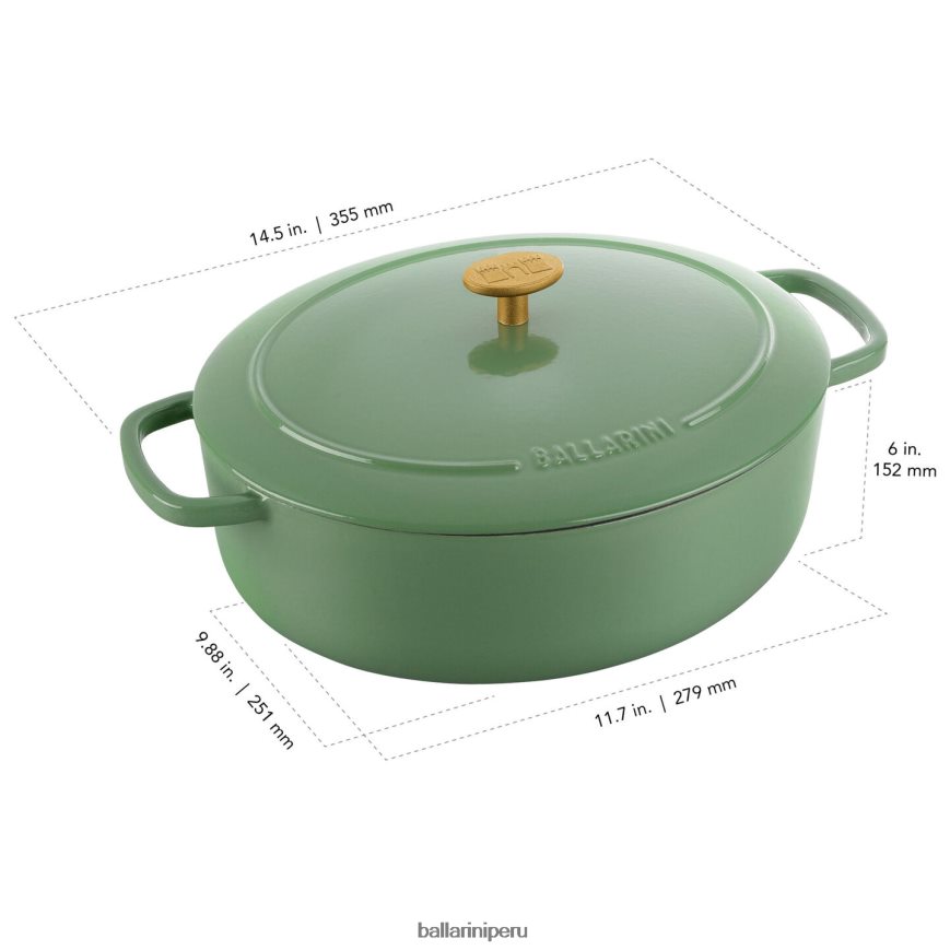 BALLARINI bellamonte 4.75 qt, ovalada, cocotte, verde utensilios de cocina 8B446451