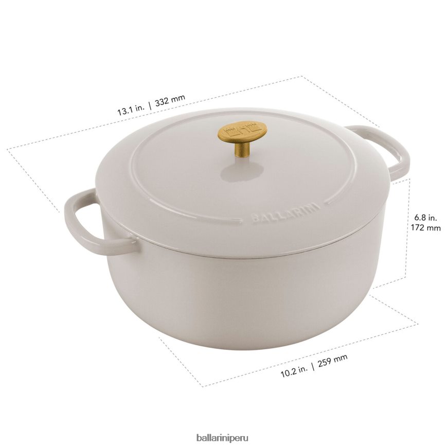 BALLARINI bellamonte 5.75 qt, redonda, cocotte, blanco marfil utensilios de cocina 8B446429