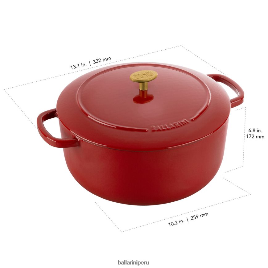 BALLARINI bellamonte 5.75 qt, redonda, cocotte, roja utensilios de cocina 8B446430